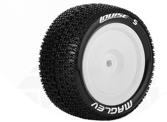 Louise Rc E-maglev 1-10 Buggy Tire Set Mounted Soft White Wheels Hex 12mm 4wd Rear L-t3176swkr Louise Rc World