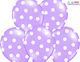 Set 6 Luftballons Latex Lila Gepunktet 30cm