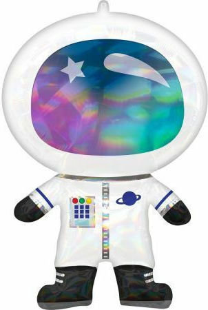 Balloon Foil Multicolour Astronaut Holographic Iridescent 50cm