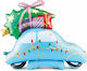 Balloon Foil Jumbo Blue Car 72cm
