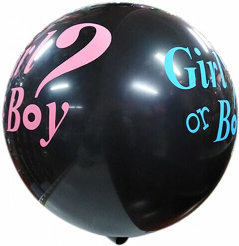 Balloon Latex Jumbo Letter Black Boy Girl 115cm