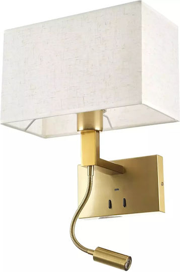 Modern Lumină de Perete cu Soclu E27 cu Port USB Bronz