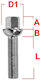 Radschraube M14x1.5 Kegel Schlüssel 17 Radius 14 Länge 55mm