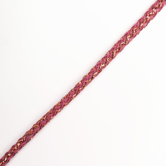 Polyester Spitze Blush Rot Kupfer Lurex 0,5 cm pro Meter