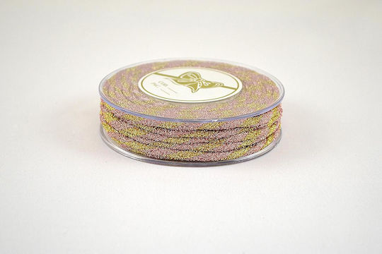 Glitzer Lurex Schlauchkordel Gold Pink 5mmx10m