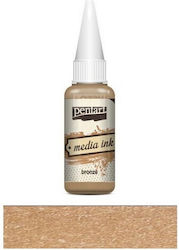 Media Ink Pentart 20 ml Metallic Bronze Ink