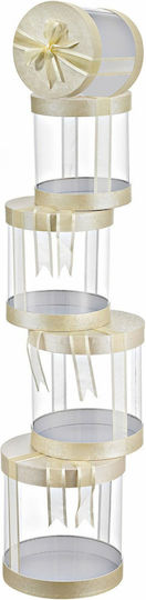 Best Man Gift Box Ivory Round Ribbon 20x20x22cm 1pc