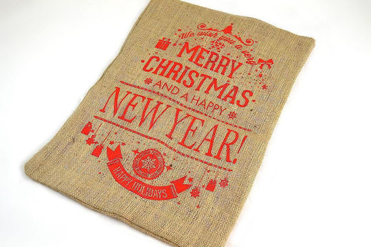 Christmas Sack Burlap Design Merry Christmas Happy New Year 40x50 cm 1pc