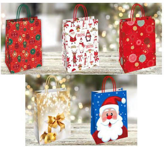 Gift Wrapping Paper Bag 23x29x10 Xmas-2 Various Designs Mix Twisted Handle 25pcs