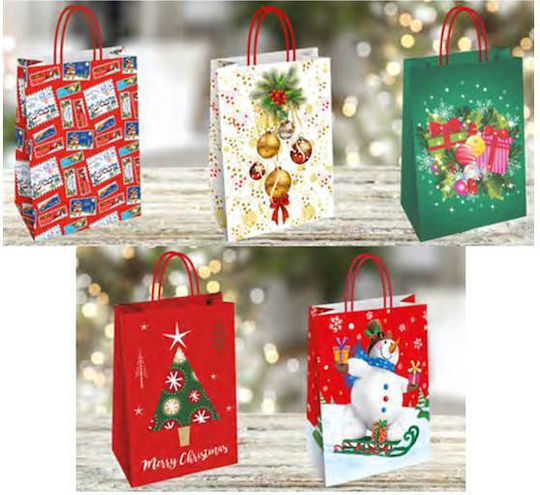 Gift Wrapping Paper Bag 26x35x12 Xmas-1 Various Designs Mix Twisted Handle 25pcs