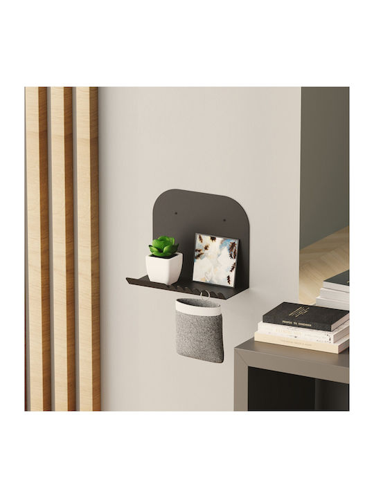 Shelf Wall Short Black 28x12x23cm