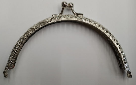 Mâner Metalic pentru Geantă Handmade 13 Cm Culoare Argintiu