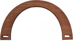 Wooden Bag Handle Petal Brown 30.5x17cm 2pcs