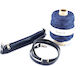 Knitted Bag Set Zipper 25 cm Crossbody Strap Yarn Blue Silver Metal Elements