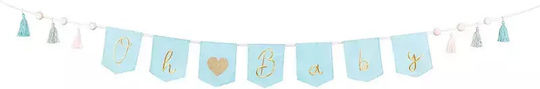 Oh Baby Stoffgirlande mit blauen Quasten 2,5 m