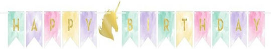 Unicorn Sparkle Happy Birthday Garland 2.4m 1 Piece