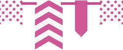 Decorative Paper Party Banner Pink-White 3.3m