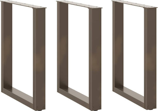 vidaXL Metallic Furniture Leg 3 Pieces Suitable for Office Table Coffee Table 72cm Beige