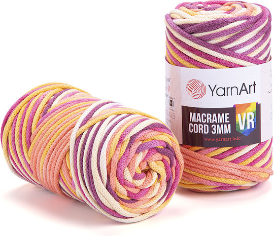 Yarnart Fir de Tricotat Macrame Cord 3mm Vr 912 Multicolor