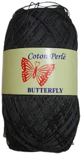 Cotton Perle Butterfly 100% Cotton Col Black 50g 325m 1pc