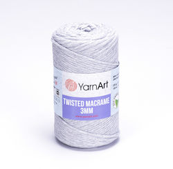 Yarnart Twisted Macrame 3mm 756 Γκρι Ανοιχτό