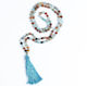Cuoro Agate Worry Beads with Tassel Μάλα Cuoro Semi-Precious Stones Blue