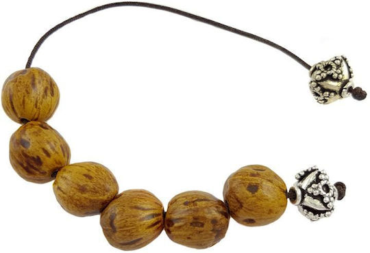 Scented Nutmeg Begleri with 6 Beads Seeds Beige 20.5cm
