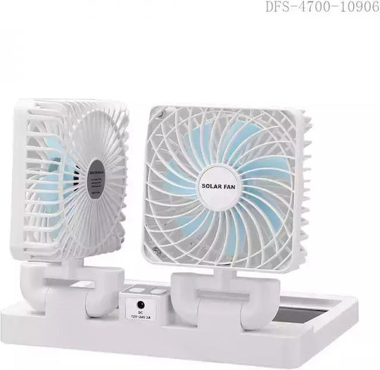 Portable Car Fan System Solar Panel OEM 888 – White