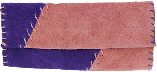 PO.S Lederne Tabaktasche Rosa mit Verschluss 16.5x8cm
