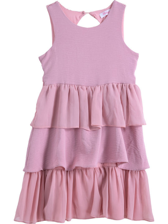 Children's Dress with Sequins Pink