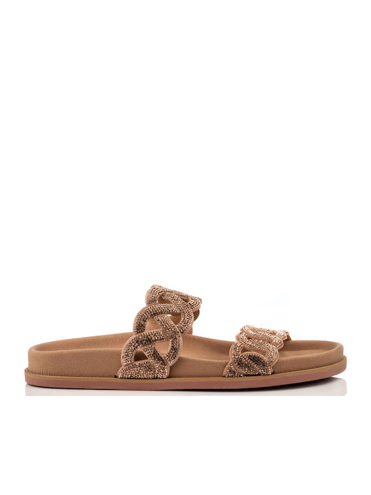 Leder Flache Sandalen für Damen Anatomisch in Rosa Farbe