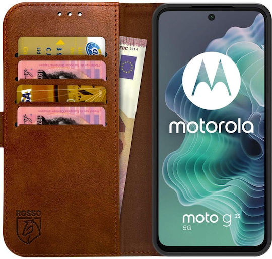 Rosso Element Pu Wallet Piele artificială / Silicon Maro (Moto G35)