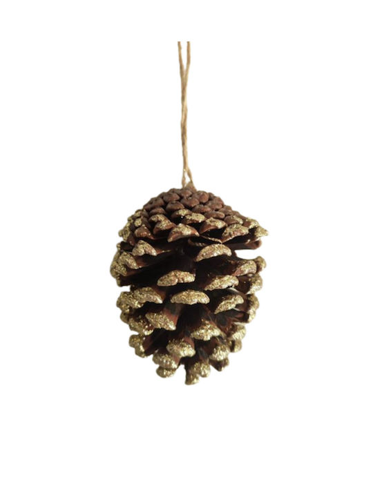 Hanging Hanging Ornament Pine Gold with Glitter