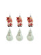 Hanging Snowman Ornament Plastic 9x5cm Set 6pcs