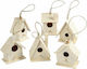Vogelhaus aus Holz 7 cm 6 Stück