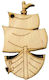 Holzsegelboot 7 cm, 5er-Set, Natur