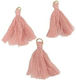Mini Quaste 3 cm mit goldenem Metallring Set/10...