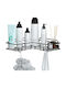 Verk Group Ecke An der Wand montiert Badezimmerregal Metallisch mit 1 Regalboden und Saugnäpfen 26x11.5x6cm Schwarz