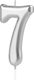Metallic Candle Silver No 7 10cm
