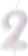 White Iridescent Rhinestone Candle No.2 1pc