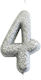 Large Silver Glitter Candle No4 1pc