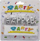 Geburtstagskerzen "Happy Birthday" Silber