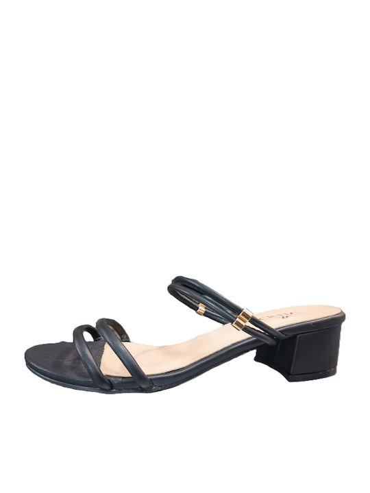 Verde Leder Sandalen Schwarz