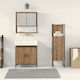 vidaXL Countertop Countertop without Sink, with Mirror & Column Weathered Oak