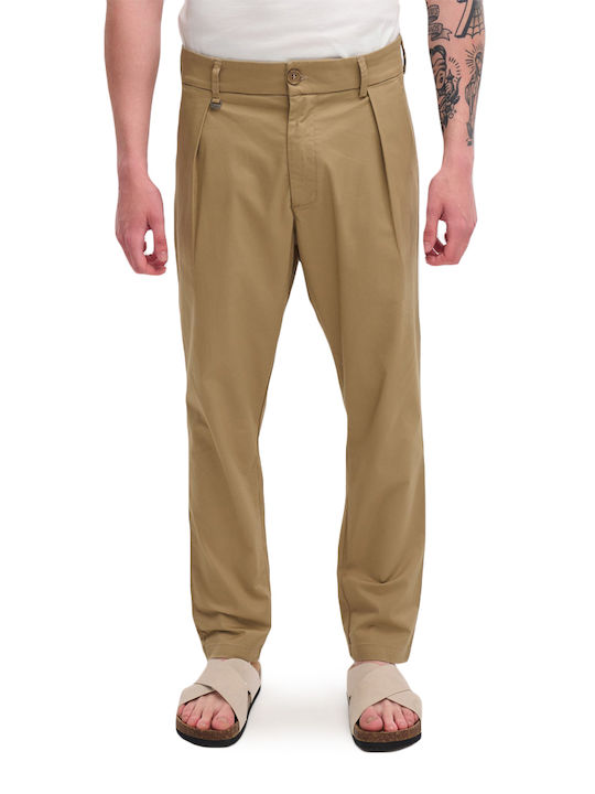 Perth Men's Chinos Elastic in Straight Leg Style Beige
