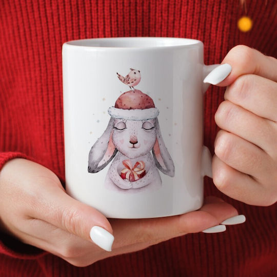 Handmade Christmas Bunny Mug 1 Piece
