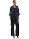 Damen Blau Set mit Hose mit Pailletten