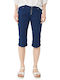 Damen Stoff Capri Hose Dark Blue