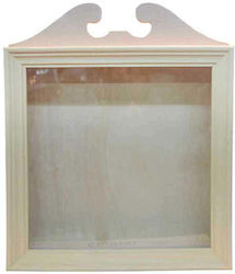 Дървена витрина за венец 25x35 см