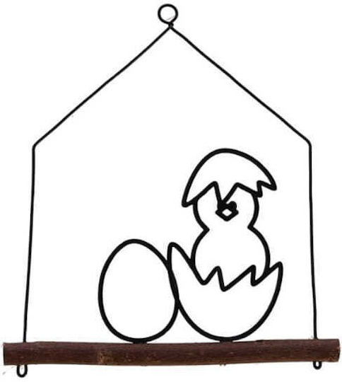 Easter Metal Ornament Black Chick Egg Wood 441015-1620 B 15 X 14cm